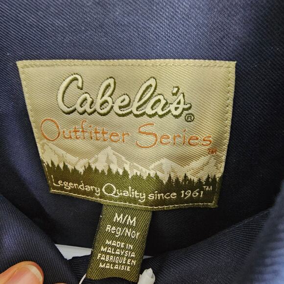 NEW Cabela's  Shirt Dark Blue Wrinkle-Free Button Down Long Sleeve Shirt Men M - Picture 5 of 9